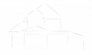 ¿Cómo dibujar una casa de dos pisos?