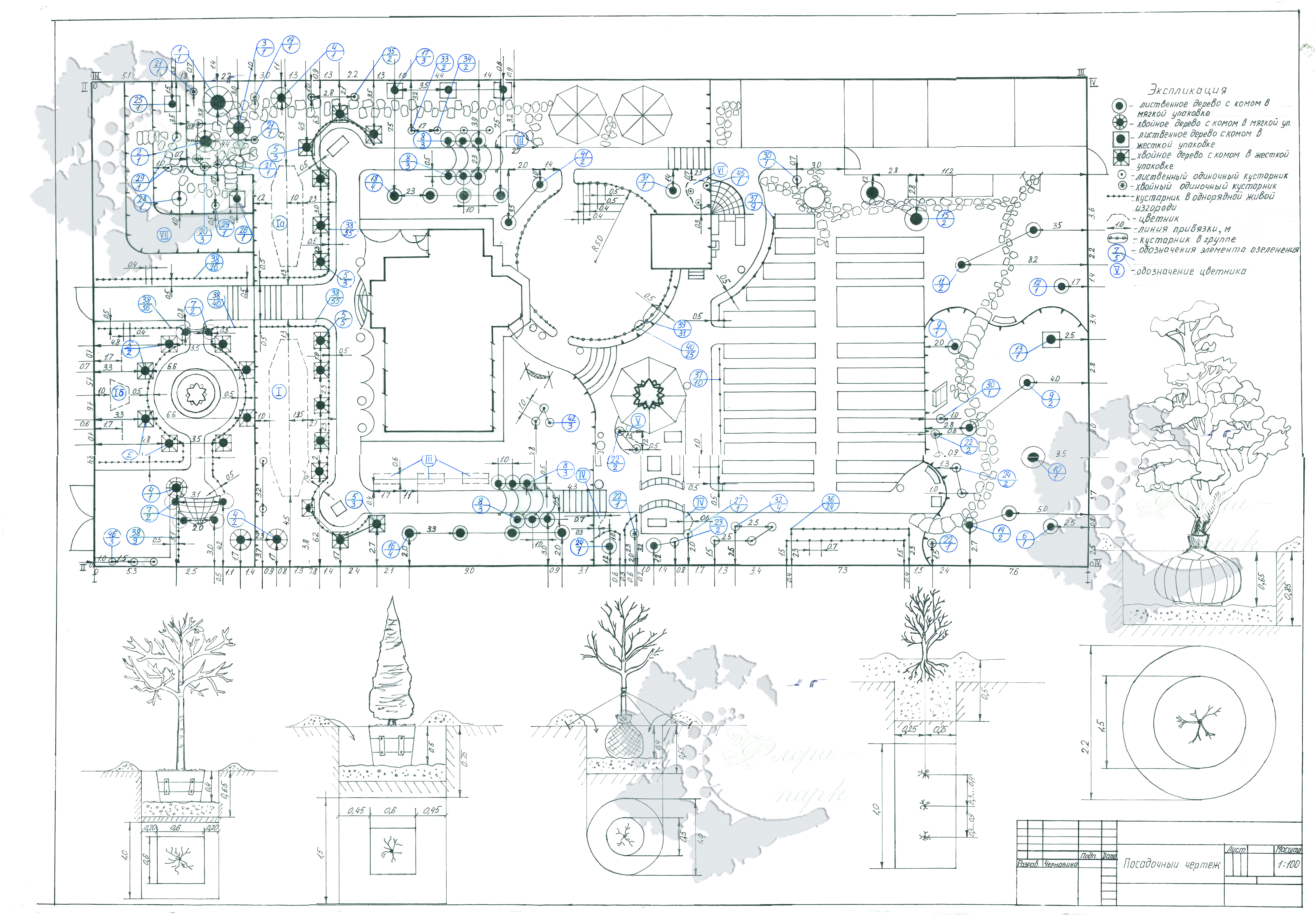 Рабочие чертежи ландшафтного проекта