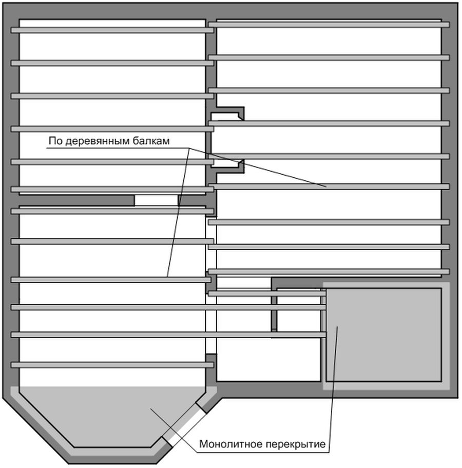 План перекрытий деревянными балками