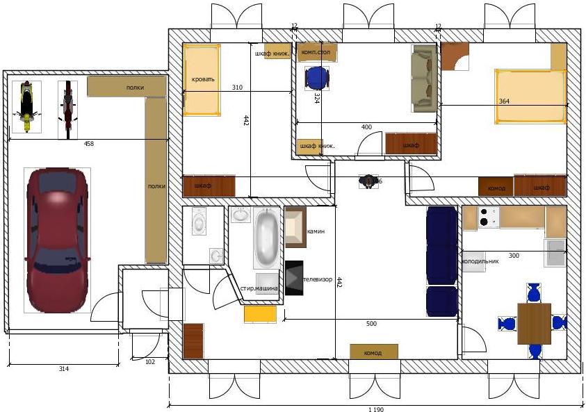 стандартные размеры комнат в частном доме